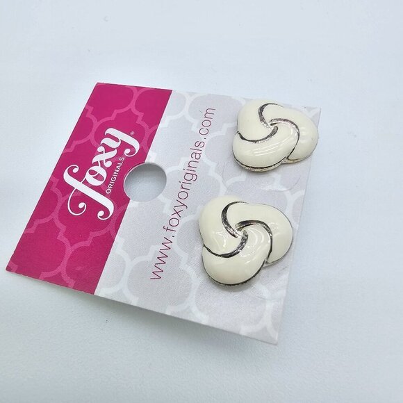 Women's Earrings White by Foxy Originals - Picture 4 of 7
